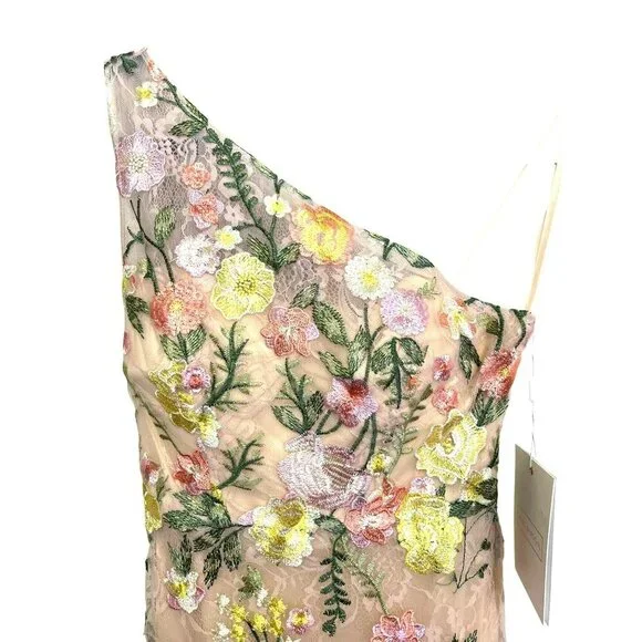 Mac Duggal $598 Embroidered Floral One Shoulder Formal Gown Dress Sz 2 NWT - Picture 5 of 9